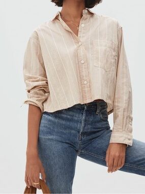 Everlane 100% Organic Cotton WAY-SHORT SHIRT IN SILKY COTTON M